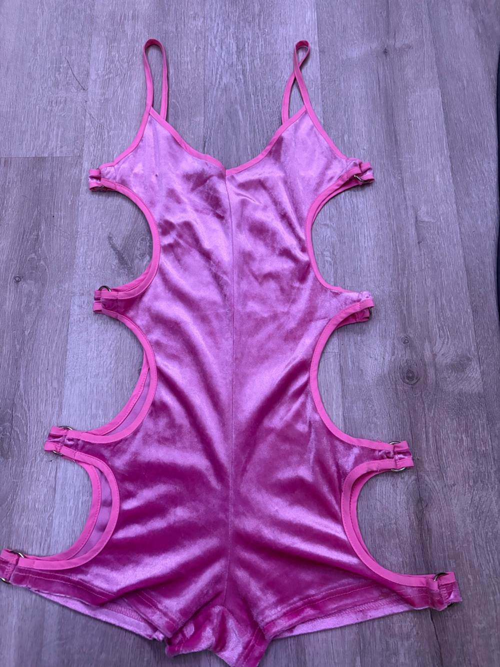 Pink Velvet Cut-Out Romper